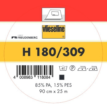 Vlieseline opstrijkbare tussenvoering H180, zwart
