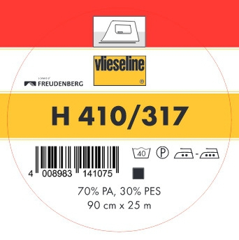 Vlieseline opstrijkbare tussenvoering H410, zwart