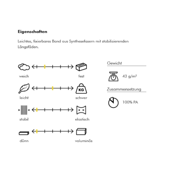 Vlieseline kantenband T20, antracietgrijs
