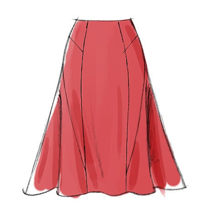 Patron Vogue 8750 jupe femme, taille 32-38, en français