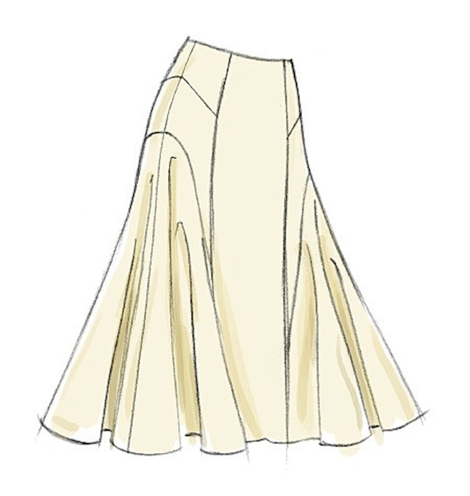 Patron Vogue 8750 jupe femme, taille 32-38, en français