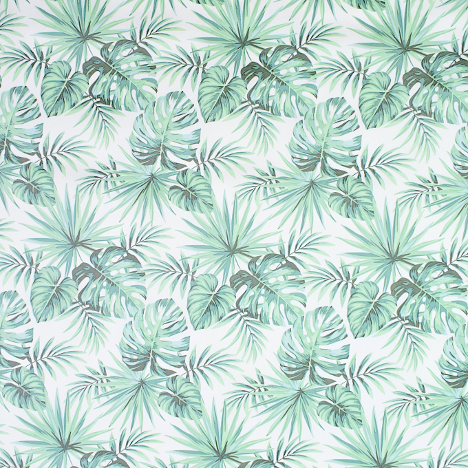 Toile cirée imperméable Feuilles Leaves, blanc