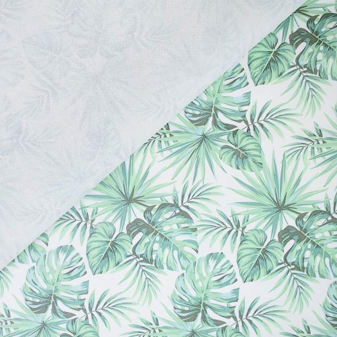 Toile cirée imperméable Feuilles Leaves, blanc