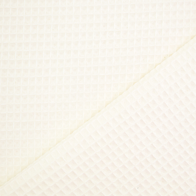 Tissu nid d’abeille gaufré Ariana, blanc cassé