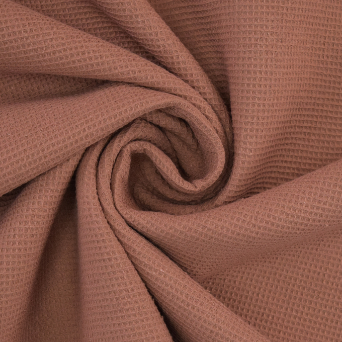 Tissu nid d’abeille gaufré mini, vieux rose