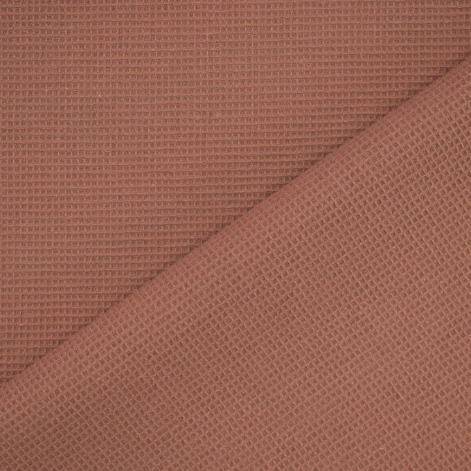 Tissu nid d’abeille gaufré mini, vieux rose