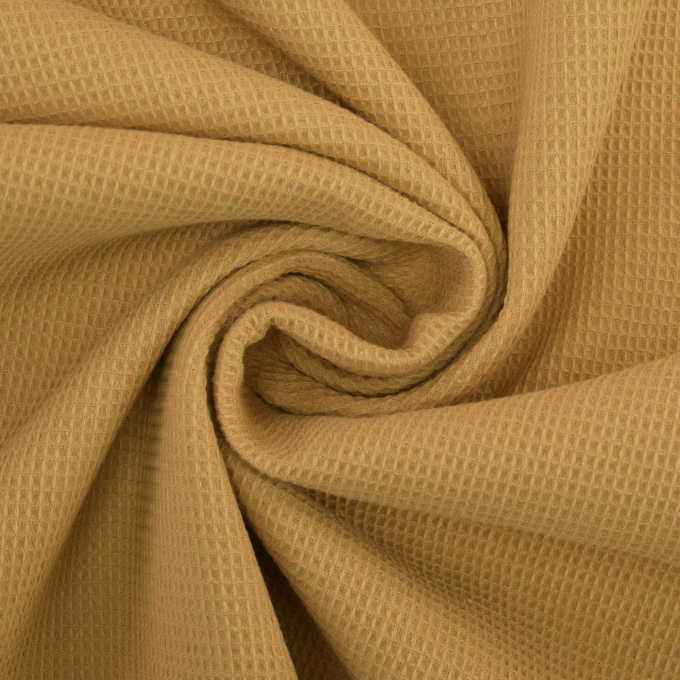 Tissu nid d’abeille gaufré mini, caramel
