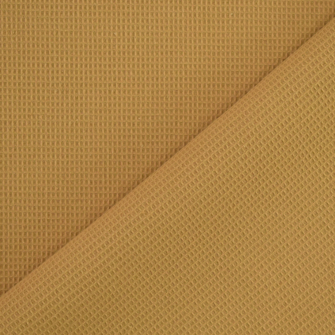 Tissu nid d’abeille gaufré mini, caramel