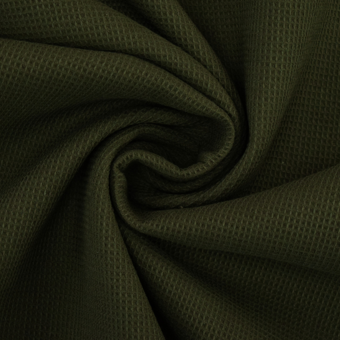 Tissu nid d’abeille gaufré mini, vert olive