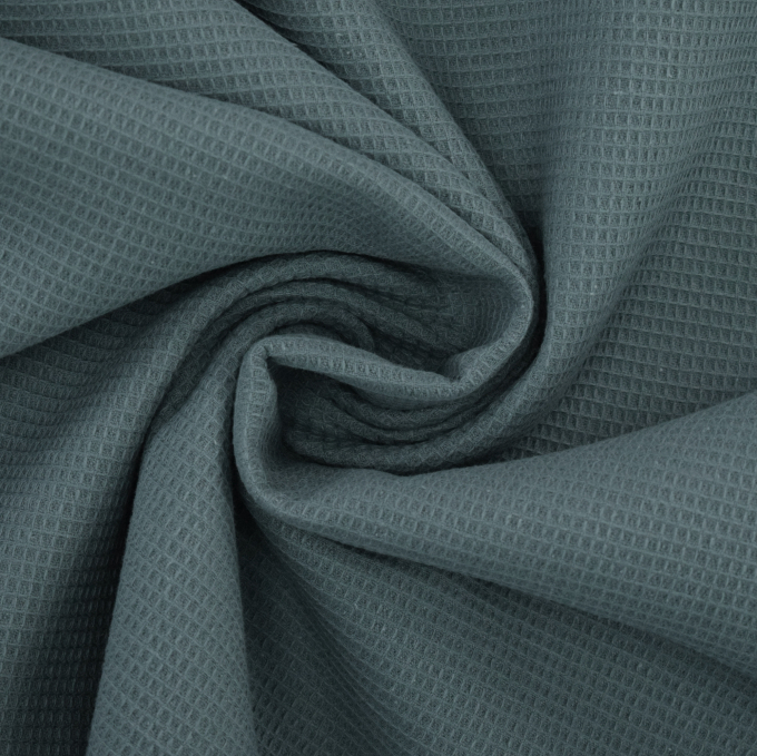 Tissu nid d’abeille gaufré mini, bleu pigeon