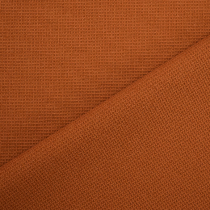 Tissu nid d’abeille gaufré mini, terracotta