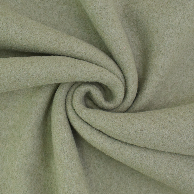 Tissu loden id. laine bouillie, vert olive pâle