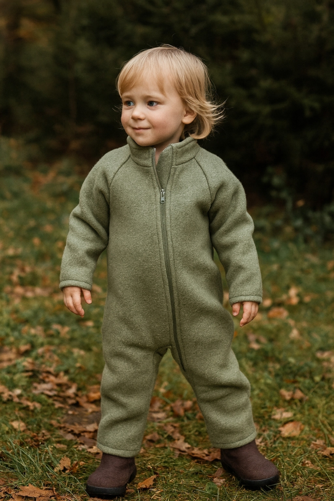 Tissu loden id. laine bouillie, vert olive pâle