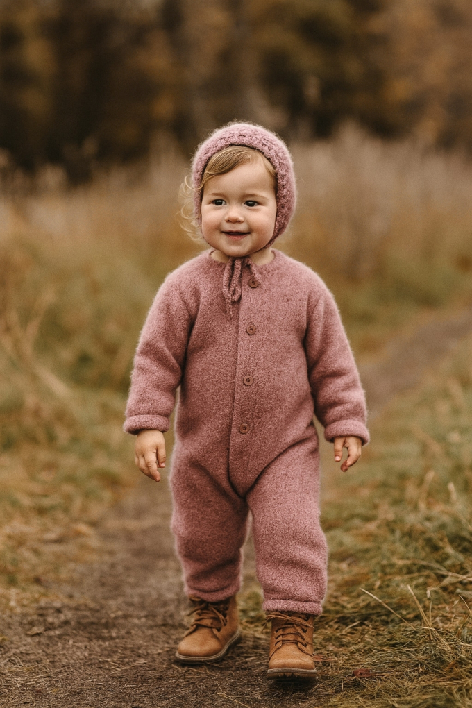 Tissu loden id. laine bouillie, vieux rose clair