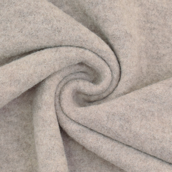 Tissu loden id. laine bouillie, beige clair chiné