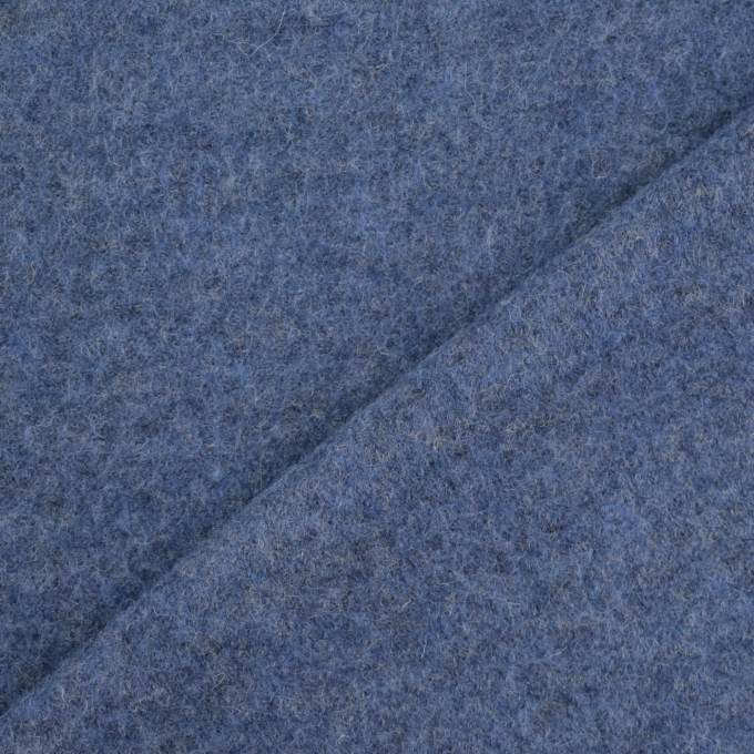 Tissu loden id. laine bouillie, bleu fumée chiné