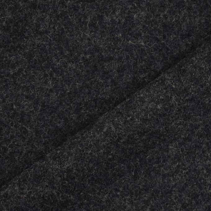Tissu loden id. laine bouillie, noir chiné