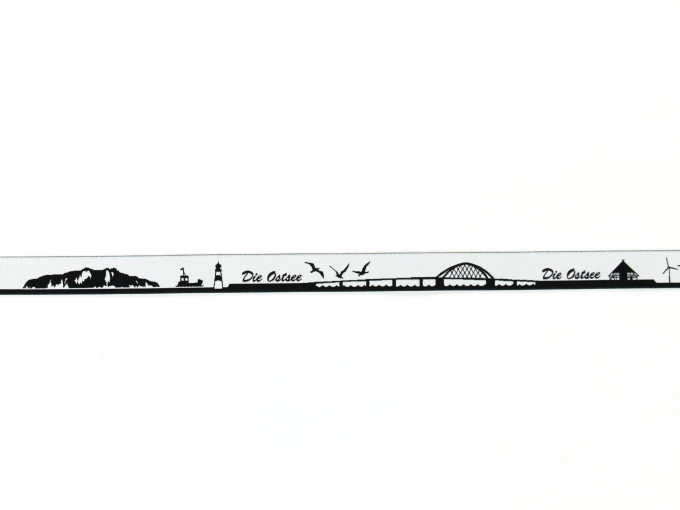 Woven ribbon My home skyline THE BALTIC SEA black / white