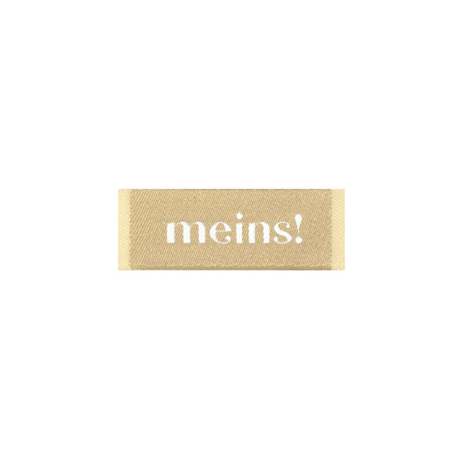 Étiquette vêtement Meins!, beige