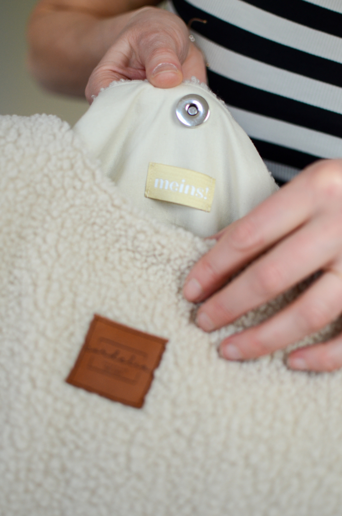 Étiquette vêtement Meins!, beige
