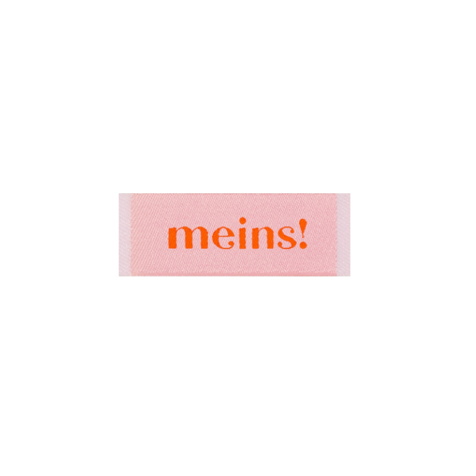 Étiquette vêtement Meins!, rose