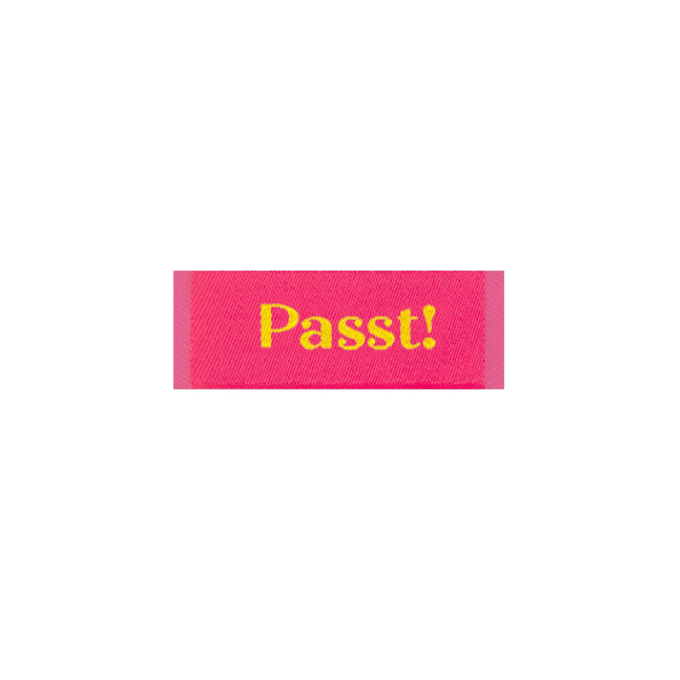 Étiquette vêtement Passt!, rose fuchsia
