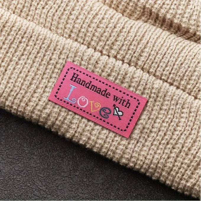 Geweven label Set Handmade with love 7 pcs.