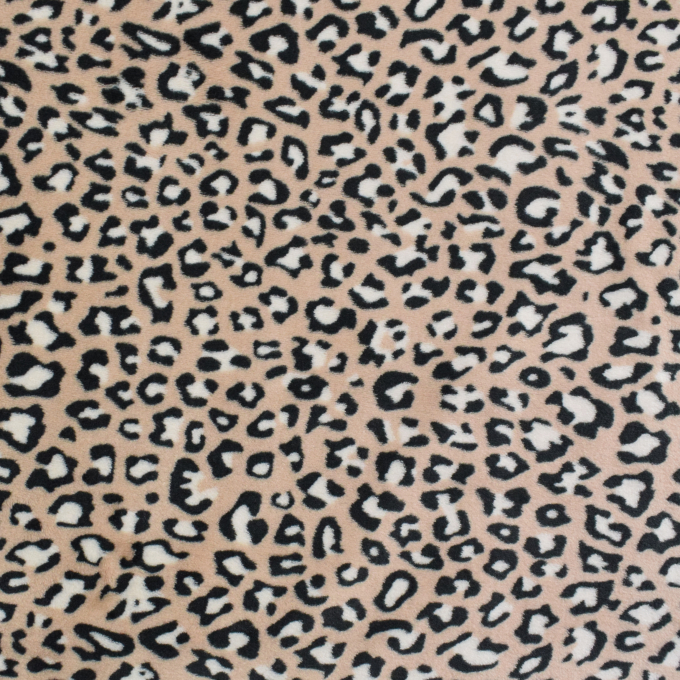 Tissu polaire doux wellness Animal Print, beige