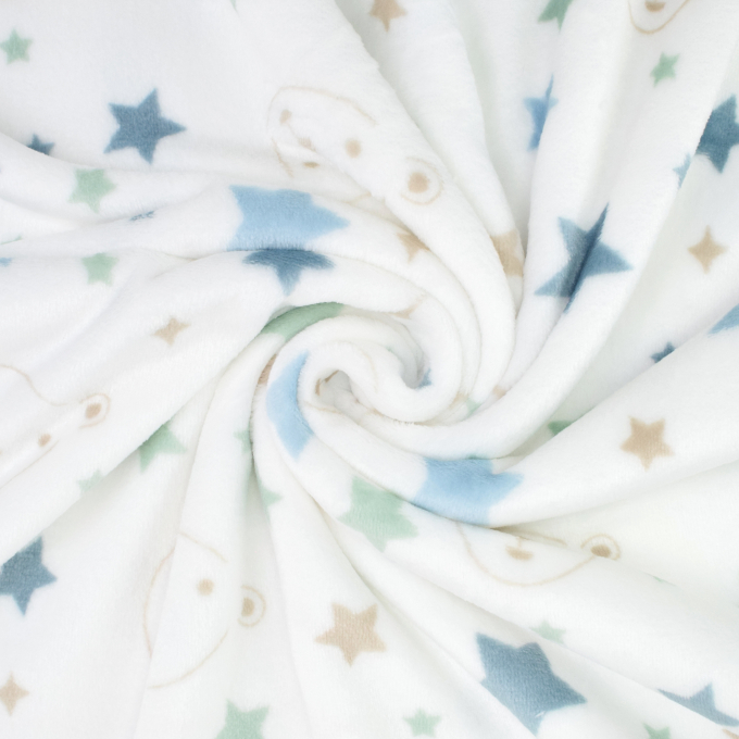 Tissu polaire doux wellness Bear and Stars, blanc cassé