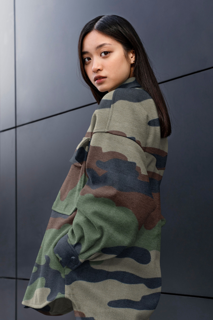 Wellnessfleece Camouflage, groen