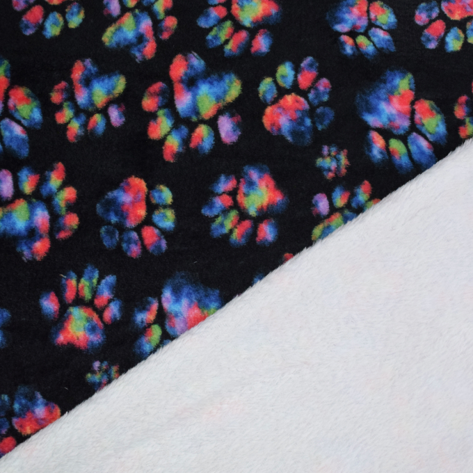 Tissu polaire doux wellness Color Paws, noir