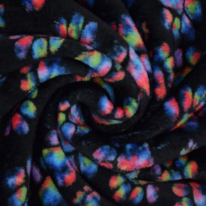 Tissu polaire doux wellness Color Paws, noir