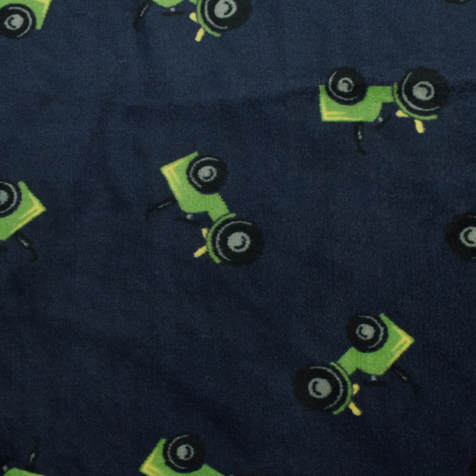 Wellnessfleece Doubleface Tractoren, donkerblau