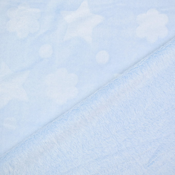 Tissu polaire doux wellness Flowers and Stars, bleu clair