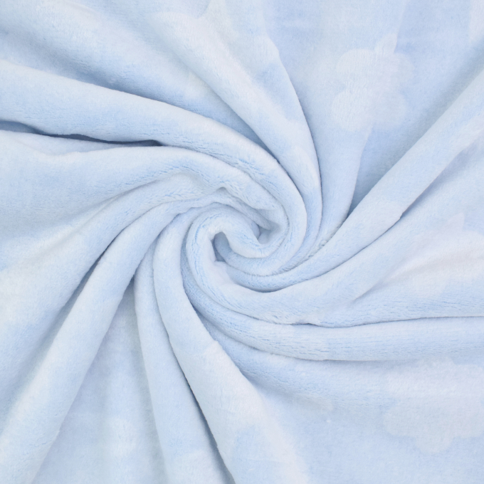 Tissu polaire doux wellness Flowers and Stars, bleu clair