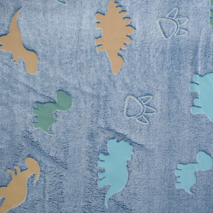 Wellnessfleece Glow in the Dark Dino Walk, blau