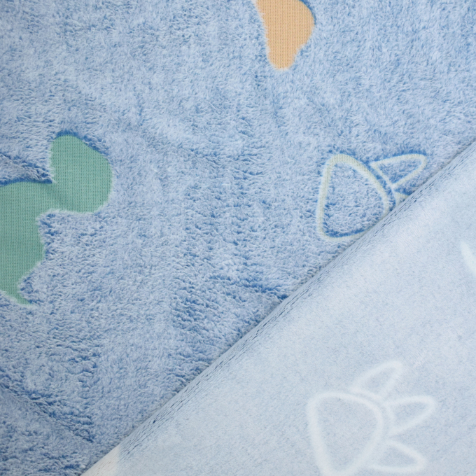 Wellnessfleece Glow in the Dark Dino Walk, blau