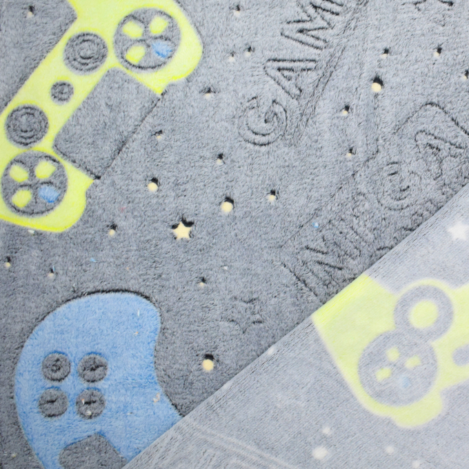 Wellness fleece Glow in the Dark Gaming, grijs