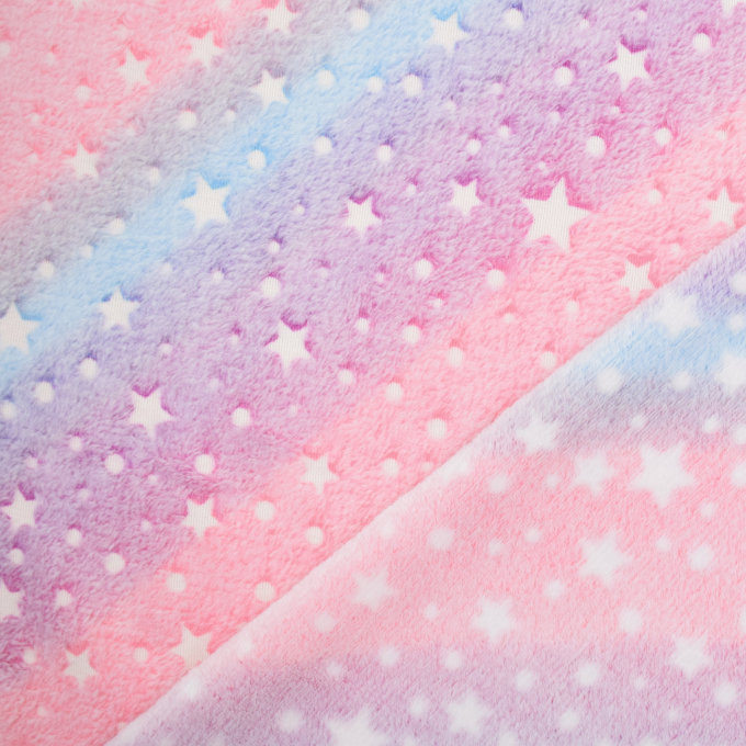 Wellnessfleece Glow in the Dark Pastel Stripes, rosa