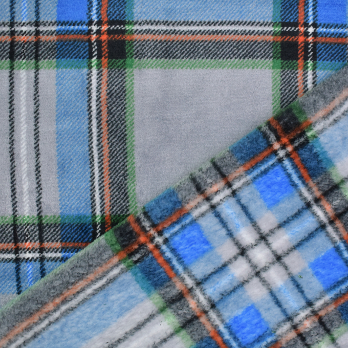 Wellnessfleece kariert, grau