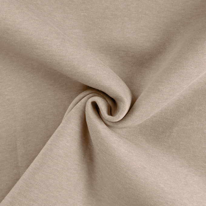 Tissu sweat molleton, beige chiné