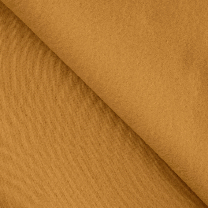 Tissu sweat molleton, jaune curry