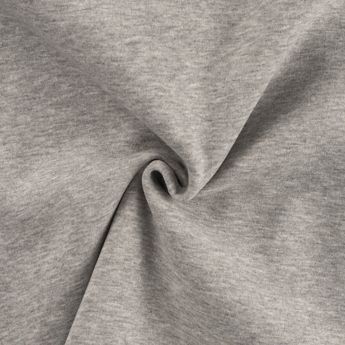 Tissu sweat molleton, gris clair chiné