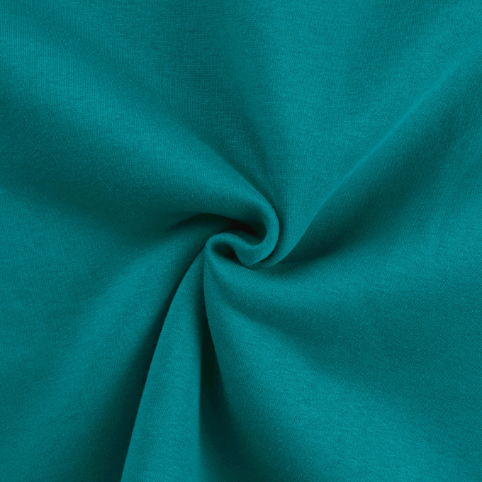 Tissu sweat molleton, bleu pétrole clair