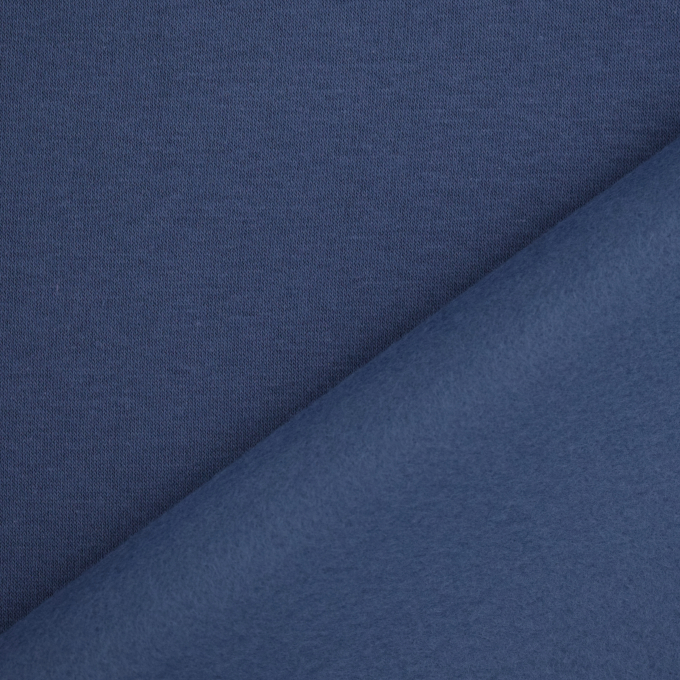 Tissu sweat molleton, bleu denim