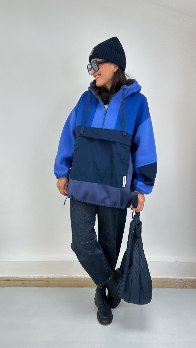 Wintersweat, jeansblauw