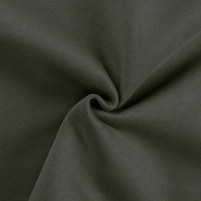 Tissu sweat molleton, kaki