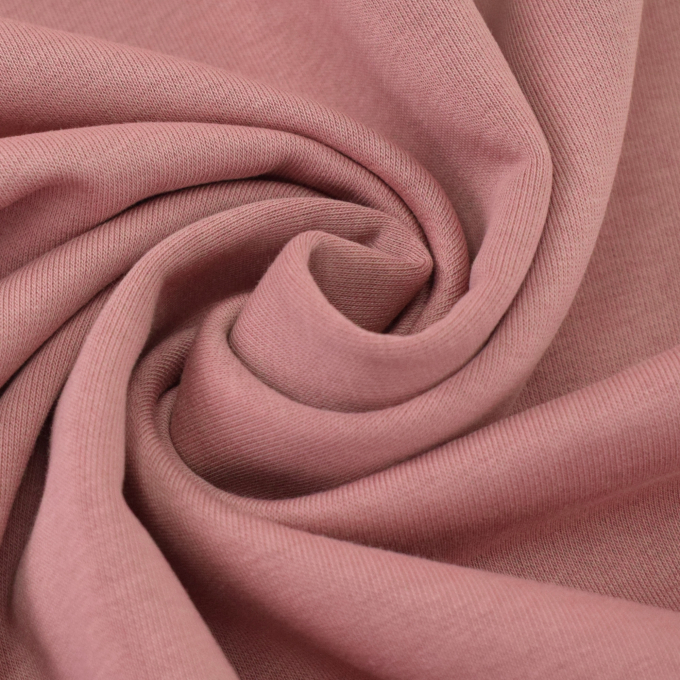 Tissu sweat molleton uni, rose pâle