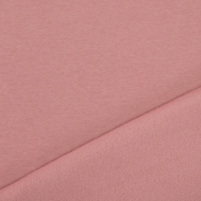 Tissu sweat molleton uni, rose pâle