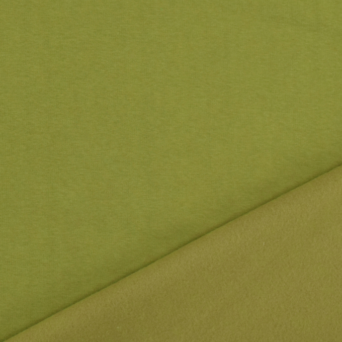Tissu sweat molleton uni, vert olive clair